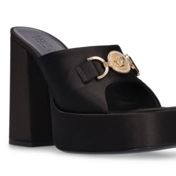 SOLD...BRAND NEW IN BOX  Aevitas Satin Platform Mules Size : 39 - Picture 3 of 9